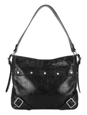 Harley-Davidson Women's Corner Buckle Genuine Leather Hobo Purse, Black - Wisconsin Harley-Davidson