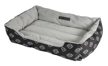 Harley-Davidson Open Bar & Shield Plush Polyester Pet Bed, Small Size - Wisconsin Harley-Davidson