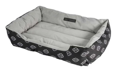 Harley-Davidson Open Bar & Shield Plush Polyester Pet Bed, Large Size - Wisconsin Harley-Davidson