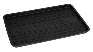 Harley-Davidson Embossed Open Bar & Shield Silicone Pet Bowl Mat, Black - Wisconsin Harley-Davidson