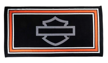 Harley-Davidson Open Bar & Shield Oversized Cotton Beach Towel, Black - Wisconsin Harley-Davidson