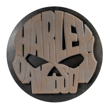 Harley-Davidson Two-Layer Willie G Skull Distressed Round Metal Wall Art Sign - Wisconsin Harley-Davidson