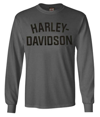 Harley-Davidson Men's T-Shirt Heritage H-D Long Sleeve Charcoal Tee 30296639 - Wisconsin Harley-Davidson