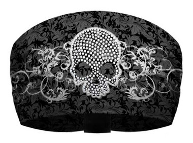 That's A Wrap Women's Skull & Scroll Black/White Knotty Band Head Wrap. KB2922 - Wisconsin Harley-Davidson