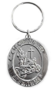 St. Christopher Ride with Me Motorcycle Medal Keychain BH010 - Wisconsin Harley-Davidson