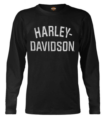 Harley-Davidson Men's Shirt, Heritage H-D Script Long Sleeve, Black 30296633 - Wisconsin Harley-Davidson