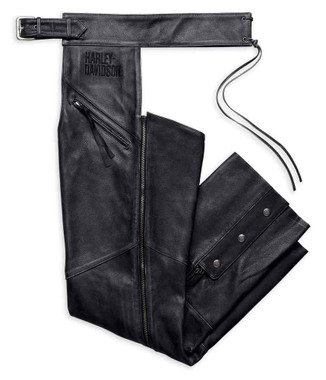 Harley-Davidson® Men's Stock II Midweight Leather Chaps - Black