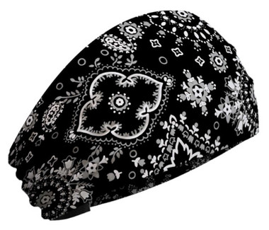 That's A Wrap Women's Bandana Flowered Paisley Knotty Band, Black KB1210 - Wisconsin Harley-Davidson