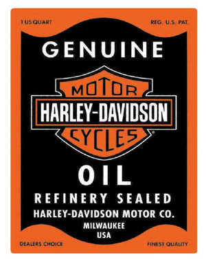 Harley-Davidson Genuine Motor Oil Can Rectangle Tin Sign 17 x 13 Inches 2010631 - Wisconsin Harley-Davidson