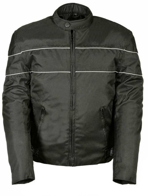 Nex Gen Men's Nylon Motorcycle Jacket w/ Reflective Piping
