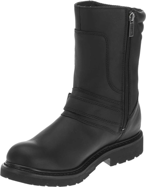 Harley-Davidson ブラックブーツ Harley-Davidson® Men's Booker Front Strap 8.25-Inch Motorcycle