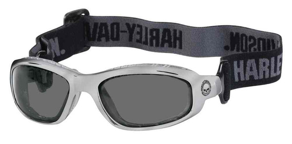 Harley-Davidson Men's Performance Glide Goggles, Shiny Silver Frame & Gray Lens - Wisconsin Harley-Davidson