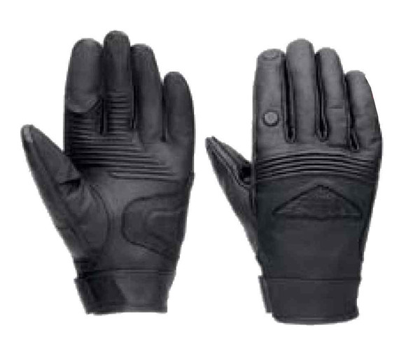 Harley-Davidson Men's Leather Gloves, Pullback Index Finger, Black 98365-15VM - Wisconsin Harley-Davidson