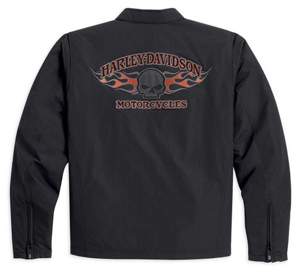 Harley-Davidson MotorClothes スタジャン L Harley-Davidson® Men's Buring Skull Casual Jacket 98534-13VM