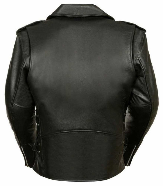 Leather King Men's Classic Side Lace Police Style Motorcycle