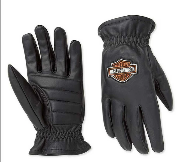 Harley-Davidson Men's Bar & Shield Stock Full-Finger Leather Gloves 98201-07VM - Wisconsin Harley-Davidson