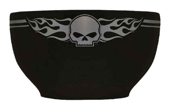 Harley-Davidson Flaming Willie G Skull Logo Ceramic Bowl, Black HD-HD-905 - Wisconsin Harley-Davidson
