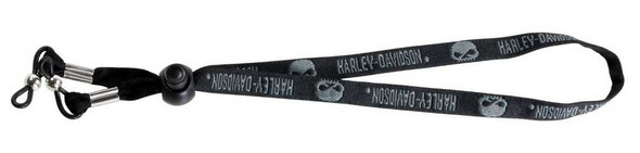 Harley-Davidson Men's Croakie, Gray Willie G. Skulls Glasses Cord HDL SKULL - Wisconsin Harley-Davidson