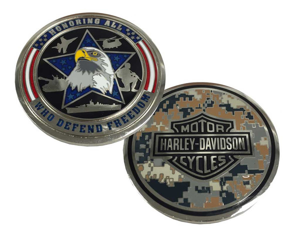 Harley-Davidson Honoring Freedom Military Challenge Coin, Silver 8003845 - Wisconsin Harley-Davidson