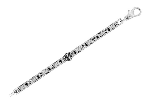 Harley-Davidson Men's Classic Bar & Shield Double Link Bracelet HSB0010 - Wisconsin Harley-Davidson
