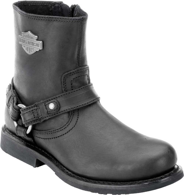 Harley-Davidson Scout Black 7-Inch Leather Boots, Side Entry Inside Zip. D95262 - Wisconsin Harley-Davidson
