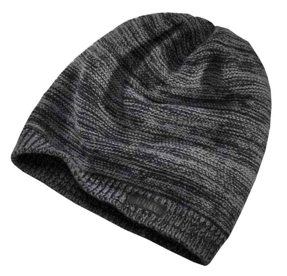 Harley-Davidson Men's Slouch Knitted Beanie Hat, Gray & Black 97707-16VM - Wisconsin Harley-Davidson
