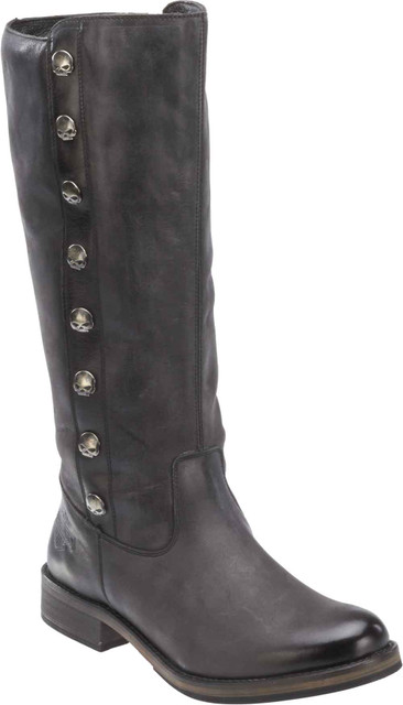 Harley-Davidson Women's Capstan Black Leather Motorcycle Boots. D83606 - Wisconsin Harley-Davidson