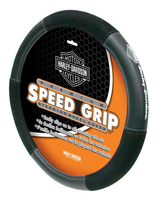 Harley-Davidson Grey Bar & Shield Speed Grip Style Steering Wheel Cover P6450 - Wisconsin Harley-Davidson