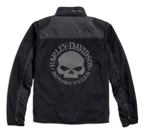 Harley-Davidson® Men's Skull Windproof Fleece Casual Jacket, Black