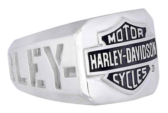 Harley-Davidson Men's H-D Cut Out Bar & Shield Emblem Ring, Silver HDR0327 - Wisconsin Harley-Davidson