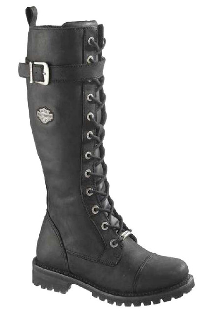 Harley-Davidson Women's Savannah Black Leather 14-Inch Motorcycle Boots D81489 - Wisconsin Harley-Davidson