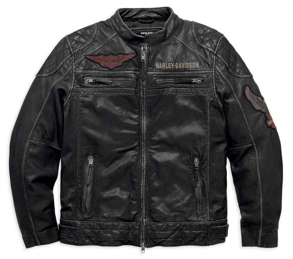 Harley-Davidson Men's Annex Distressed Goatskin Leather Jacket, Black 98098-16VM - Wisconsin Harley-Davidson