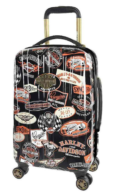 Harley-Davidson 18 Inch Vintage Carry-On Spinner Wheels Luggage, Black 99918-VIN - Wisconsin Harley-Davidson