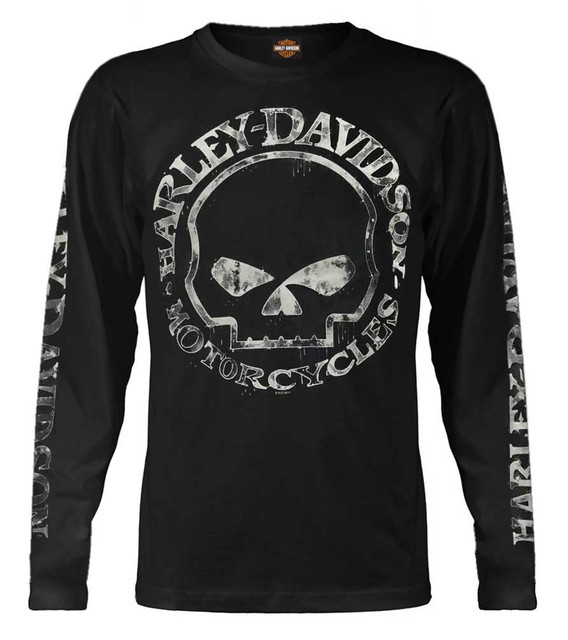 Harley-Davidson Men's Shirt, Hand Made Willie G Skull Long Sleeve 30294032 - Wisconsin Harley-Davidson