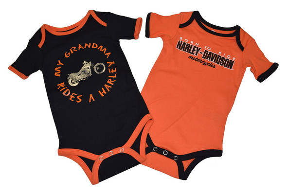 Harley-Davidson Baby Boys' Creeper Set, Infant Grandma Rides a Harley 3059501 - Wisconsin Harley-Davidson
