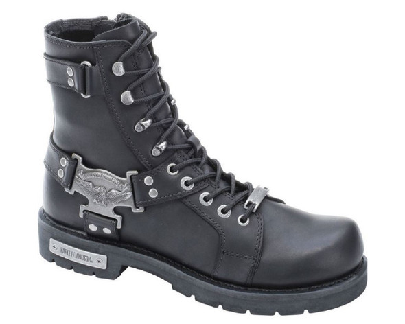 Harley-Davidson Men's Charles 7-Inch Black Lace Boots. Inside Zipper. D96052 - Wisconsin Harley-Davidson