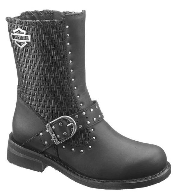 Harley-Davidson Women's Abbie Black Leather Boots, 7-Inch Shaft D87017 - Wisconsin Harley-Davidson