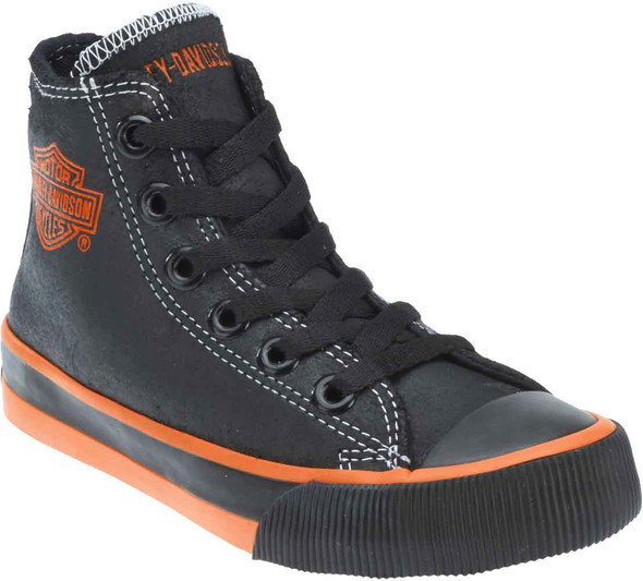 Harley-Davidson Kid's Patch Black Hi-Top Black Athletic Sneakers. D61004 - Wisconsin Harley-Davidson