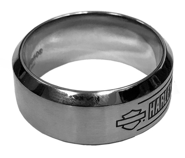 【HURLEY BURLEY】イニシャル Love Match Ring メンズもあり ♪ Harley-Davidson® Men's H-D Bar Script Stainless Steel Band