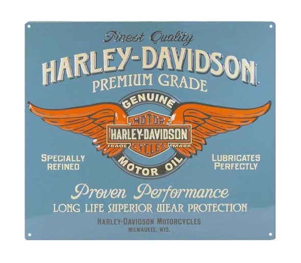 Harley-Davidson Embossed Genuine Duty Winged B&S Tin Sign, 15 x 13 inch 2010821 - Wisconsin Harley-Davidson
