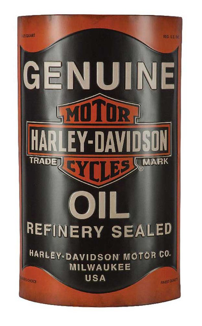 Harley-Davidson Embossed Distressed Oil Can Bar & Shield Metal Sign, HDL-15511 - Wisconsin Harley-Davidson