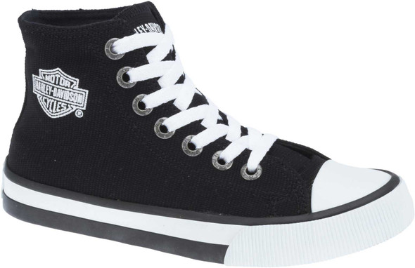 Harley-Davidson Men's Nathan 4.25" Black Canvas Hi-Top Athletic Sneakers D93817 - Wisconsin Harley-Davidson
