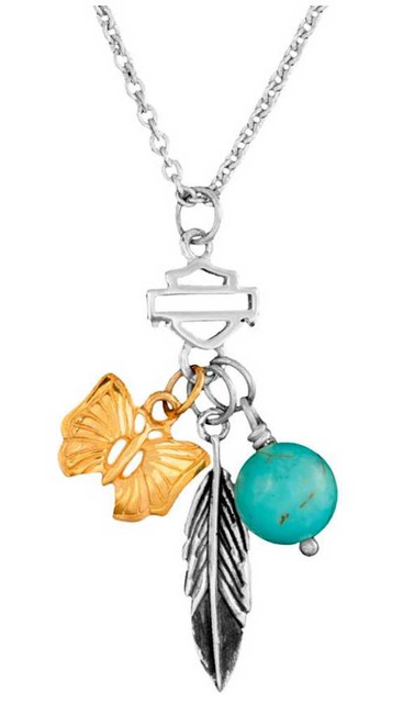 Harley-Davidson Women's Free Spirit Charm Necklace HDN0266-18 - Wisconsin Harley-Davidson