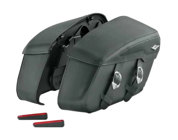 Harley-Davidson Traditional Road King Classic Leather Saddlebags, Black 90201079 - Wisconsin Harley-Davidson