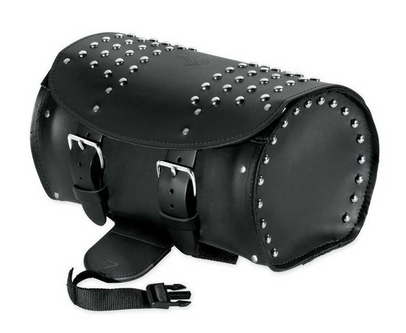 や*ー様 Harley-Davidson 黒 レザー ドラムバッグ Harley-Davidson® Heritage Leather Touring Bag Studded Detailing