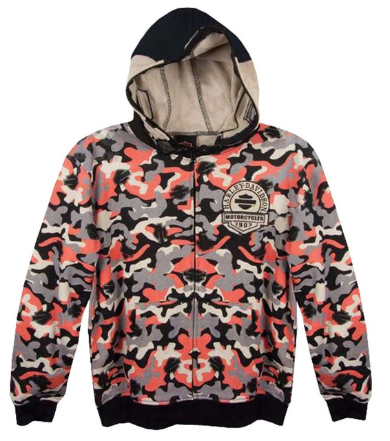 Harley-Davidson Little Boys' Skull Face Mask, Allover Print Zip Hoodie, 6581682 - Wisconsin Harley-Davidson
