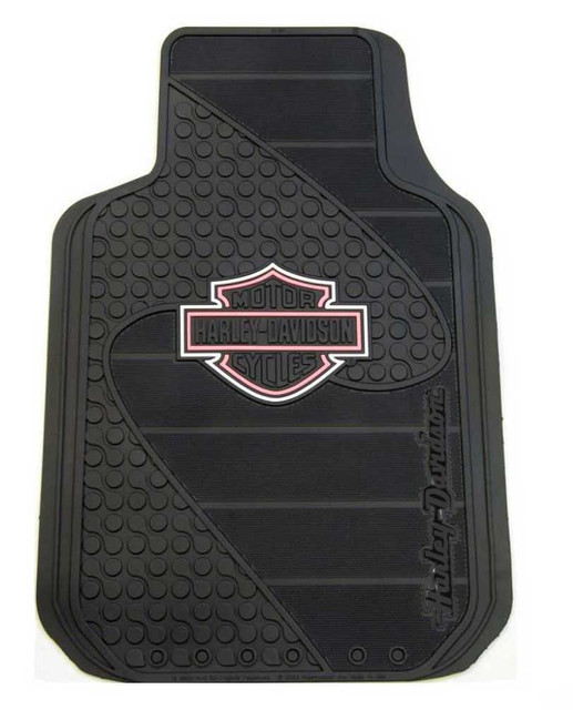 Harley-Davidson Pink Bar & Shield Factory Front Floor Mats Set of 2 Black P1384P - Wisconsin Harley-Davidson