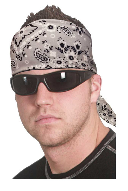 That's A Wrap Unisex Biker Band Bandana Grey Paisley Head Wrap. BB1215 - Wisconsin Harley-Davidson