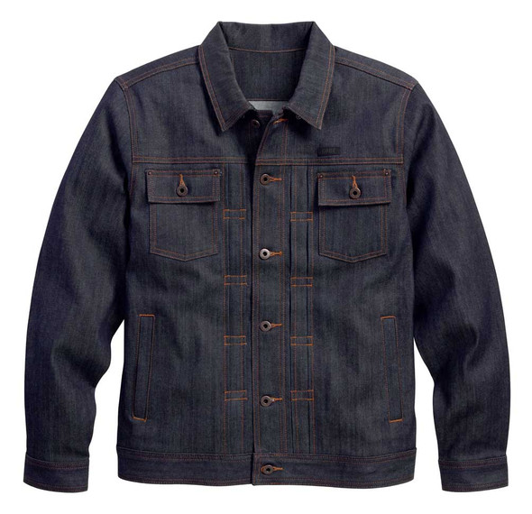 Harley-Davidson Men's Raw Denim Trucker Jacket, Water-Resistant 96044-15VM - Wisconsin Harley-Davidson