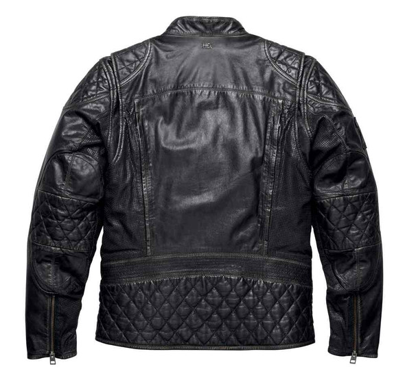 Harley-Davidson® Mens Black Label Core Perforated Panel Leather